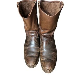 Vintage Red wings Men's leather pull on boots 1097 western Work, Roper 14 D